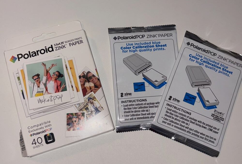 Polaroid POP ZINK Photo Paper 60 Sheets 3.5x4.25 Sealed Border Prints-discont’d